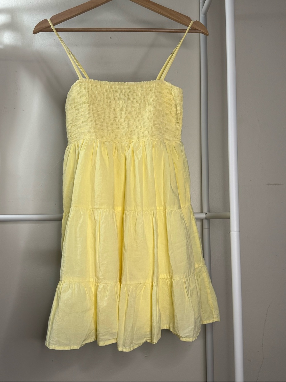 Forever 21 Yellow Smocked Tiered Sundress